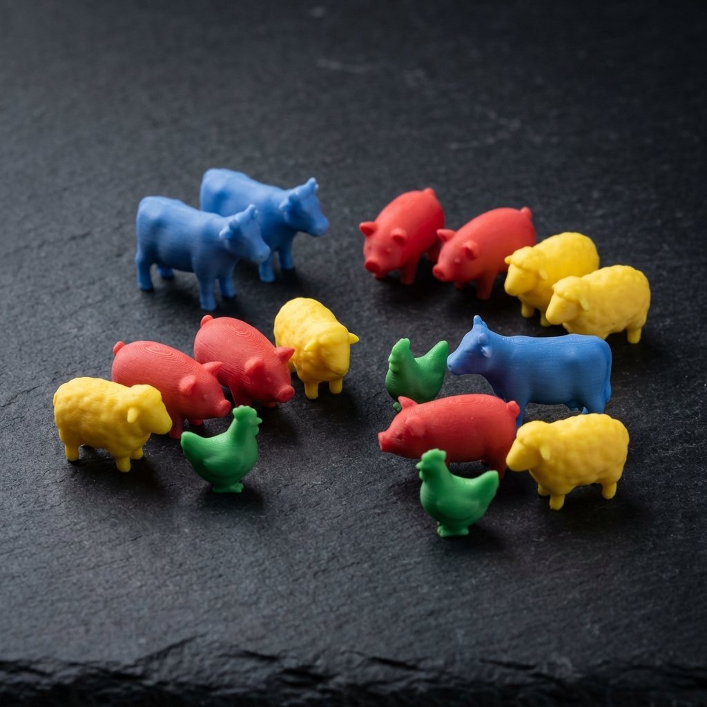 Mini 3D printed farm animals